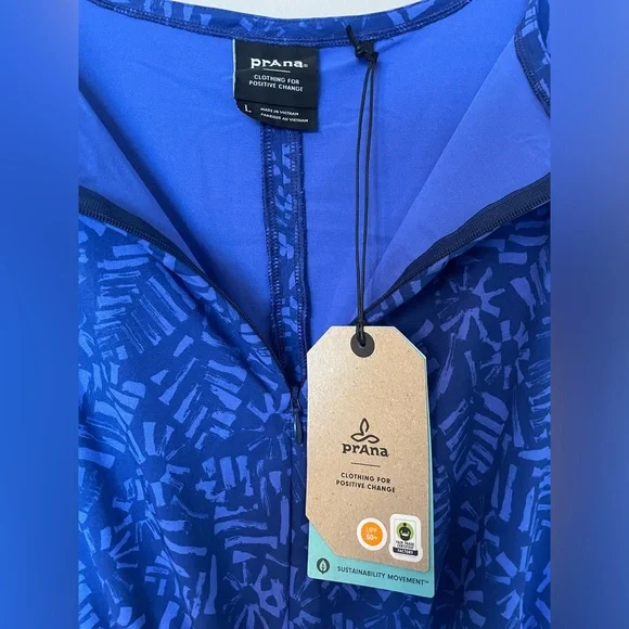 Prana Railay Romper Ceramic Blue Size Large - Picture 10 of 11